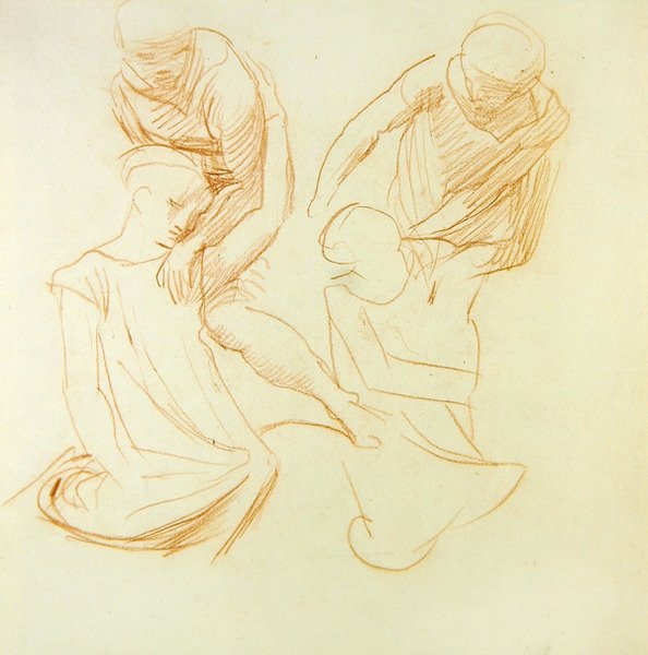Figuratanulmányok, 1845 körül (vörös kréta, papír) (a hátlapot lásd 366414) alkotó: Alfred George Stevens