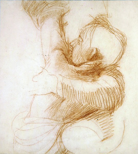 Anya és gyermeke, 1851 körül (szangvinikus kréta, papír) alkotó: Alfred George Stevens