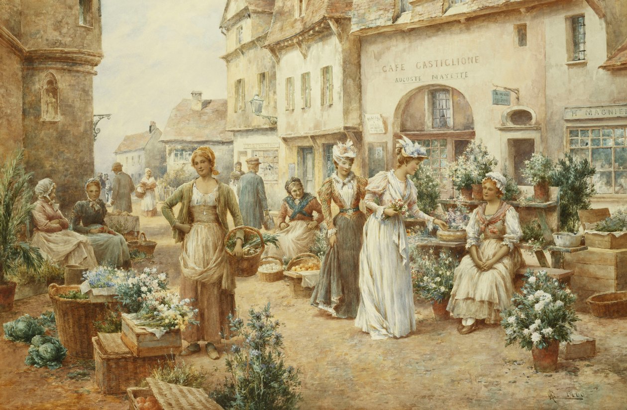 Virágpiac, Franciaország, 1900 alkotó: Alfred Glendening