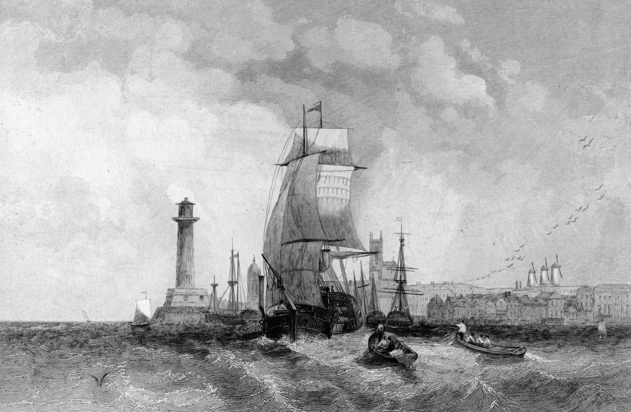 Margate, Kent, metszett Henry Wallis, 1830 körül alkotó: Alfred Gomersal Vickers