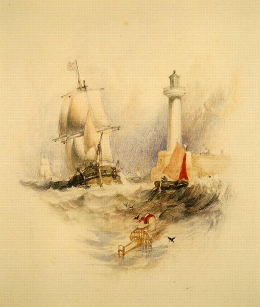 Ramsgate kikötő (akvarell) alkotó: Alfred Gomersal Vickers