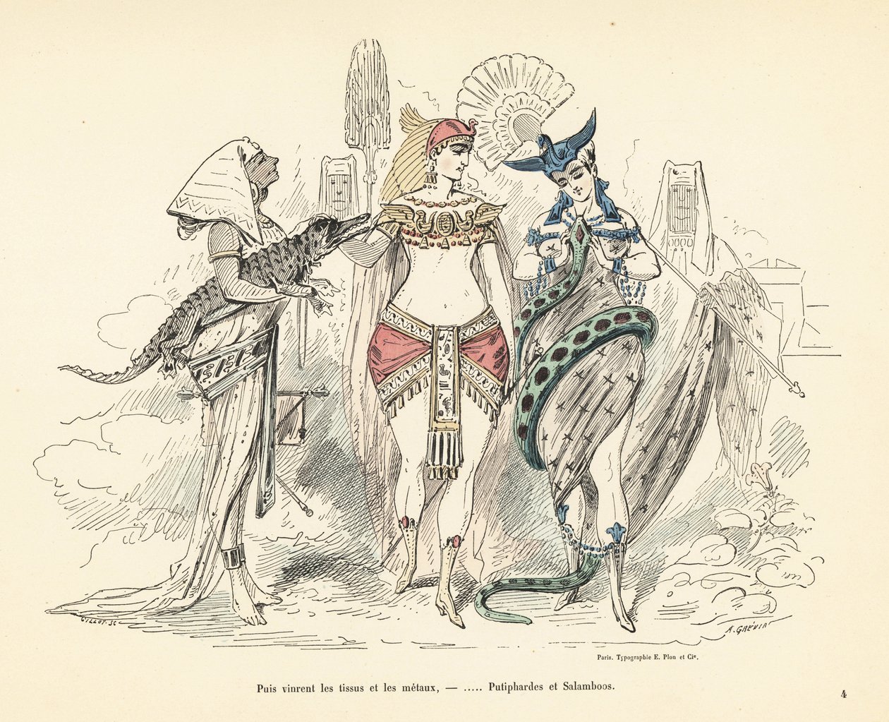 Salammbo és Potiphar felesége egzotikus ruhákban, Carthage, 3 alkotó: Alfred Grevin
