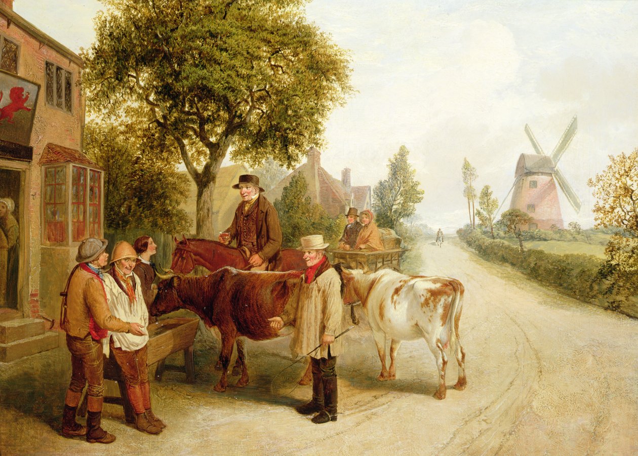 A Vörös Oroszlánon kívül (olaj, vászon) alkotó: Alfred H. Green