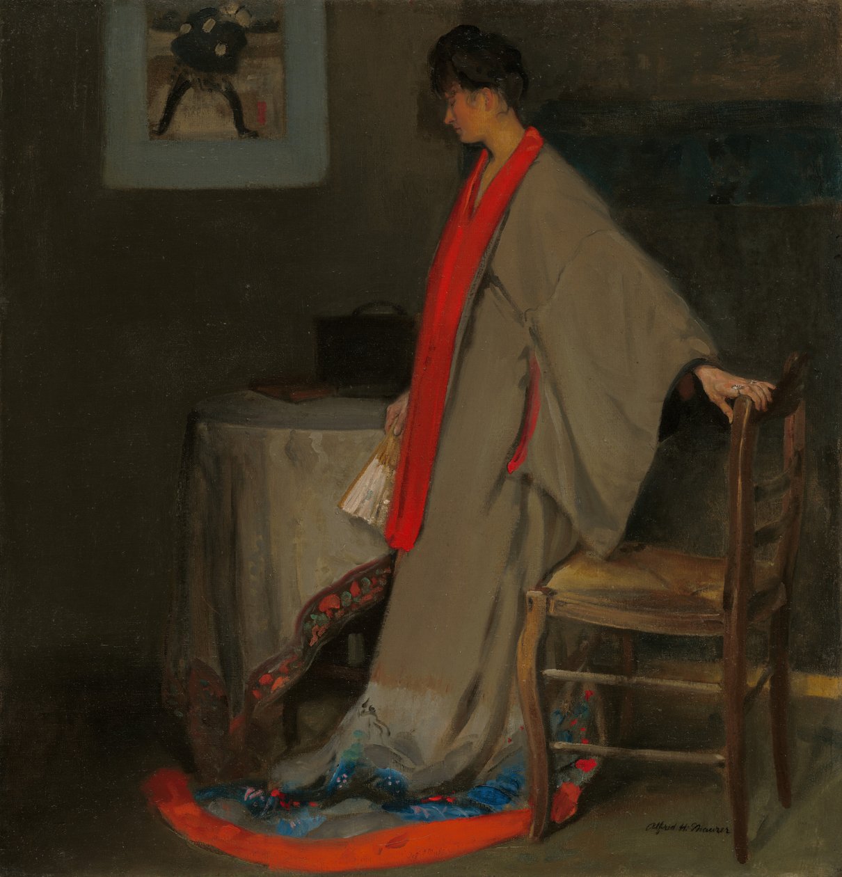 Fiatal nő kimonóban alkotó: Alfred H. Maurer