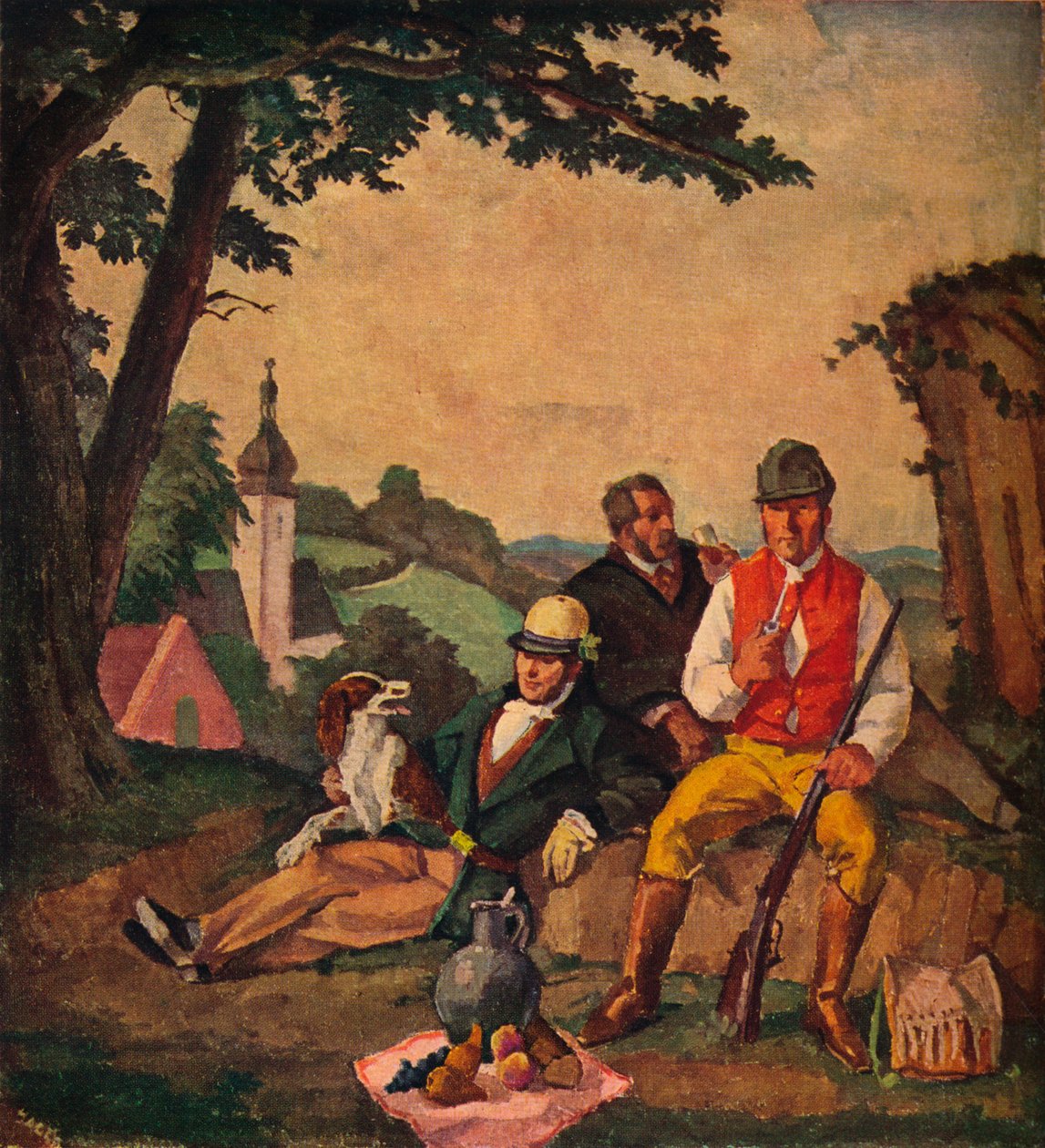 „A vadászpiknik”, 1926 alkotó: Alfred Hagel