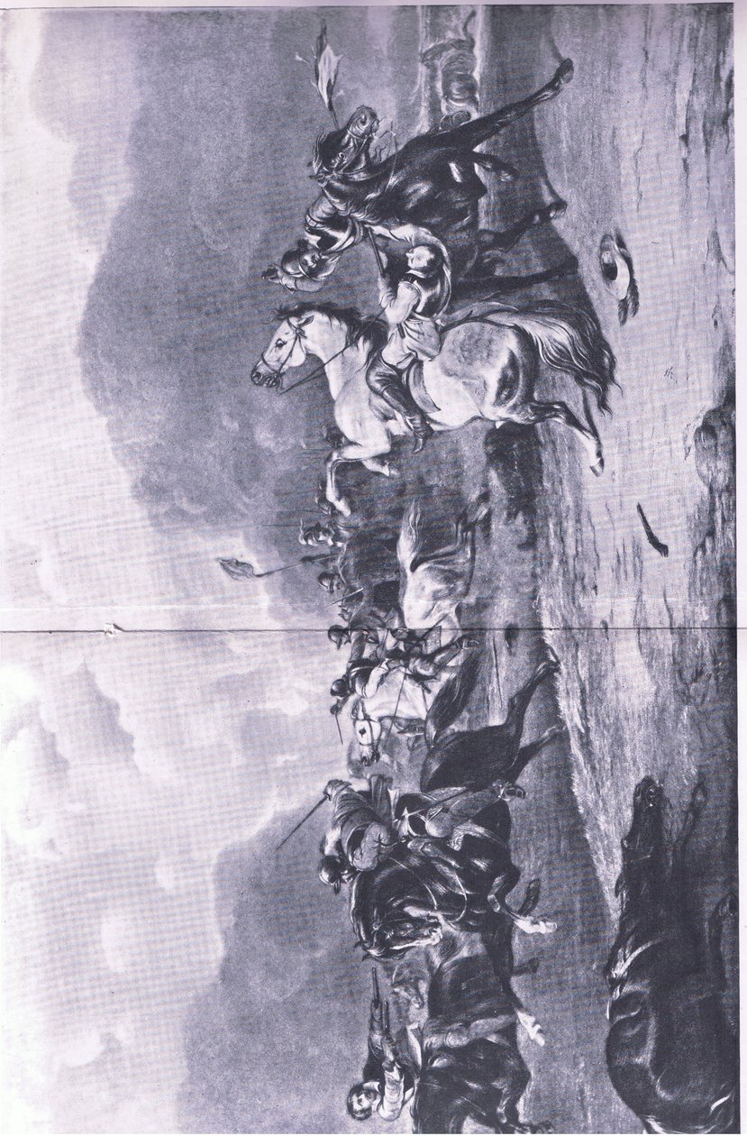 A nasebyi visszavonulás: 1645. június 14., illusztráció a brit szárazföldi és tengeri csatákból, 1915 alkotó: Alfred Heaton Cooper