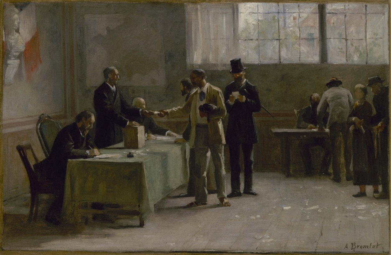 A Les Lilas-i városháza vázlata: Általános választójog alkotó: Alfred Henri Bramtot