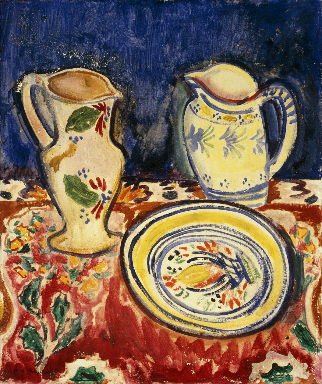 Csendélet breton kerámiával, alkotó: Alfred Henry Maurer