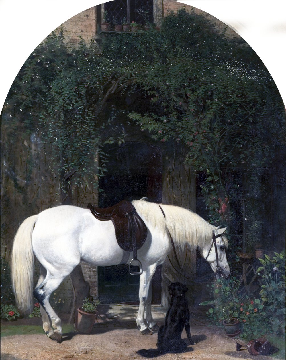 fehér ló és retriever alkotó: Alfred Hichens Corbould