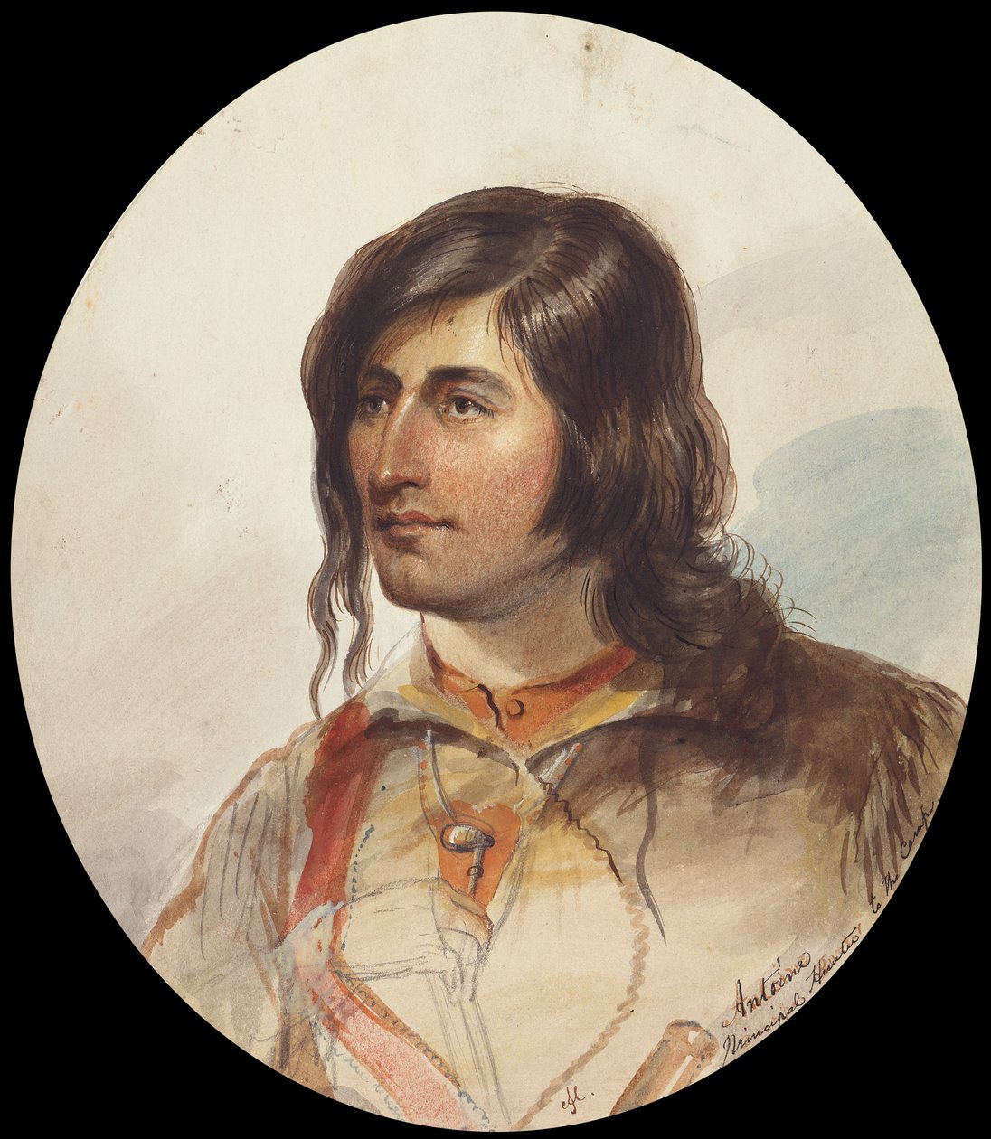 Antoine, vezető vadász, 1837 körül (akvarell papíron) alkotó: Alfred Jacob Miller