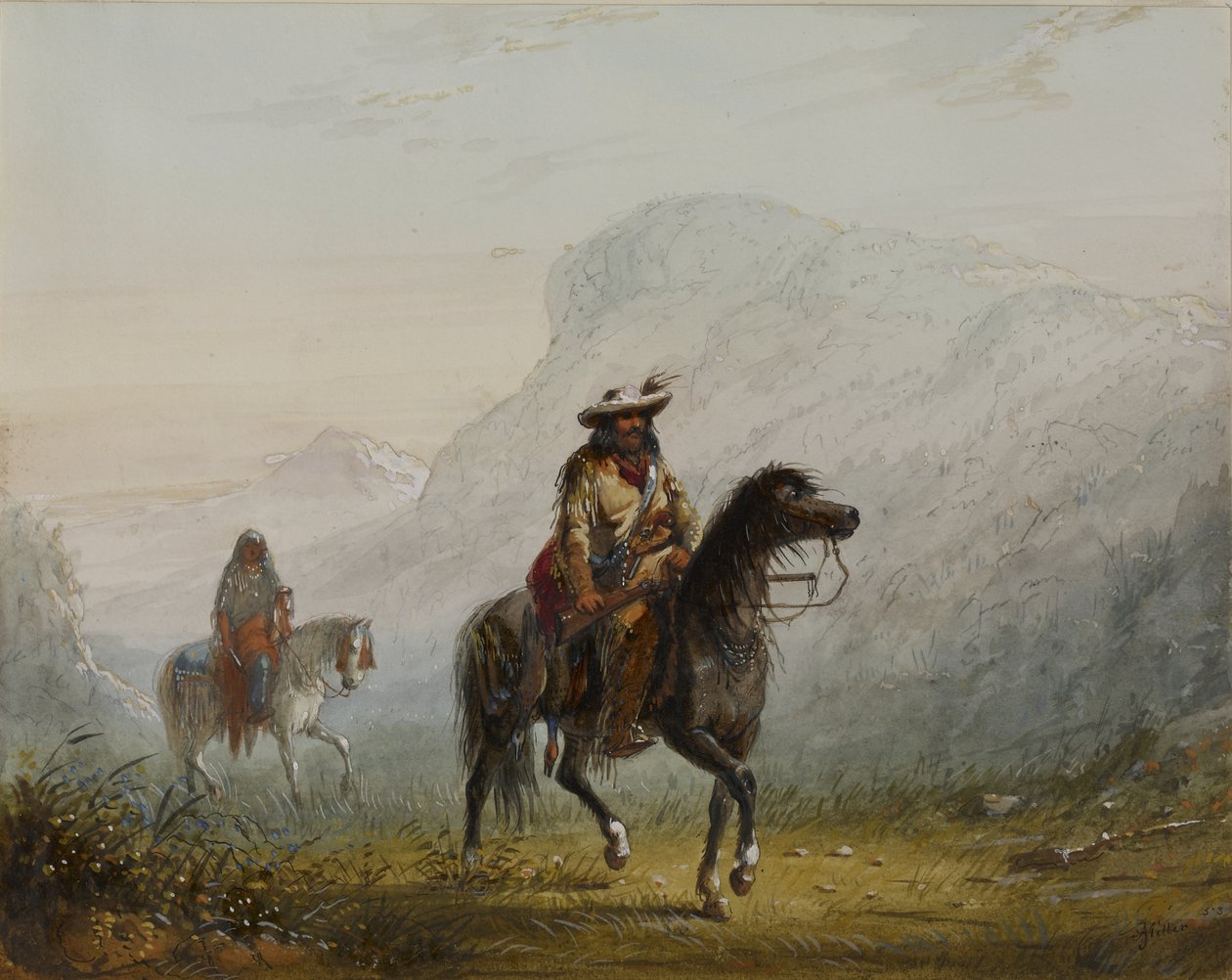 „Bourgeois” W---r és indián asszonya alkotó: Alfred Jacob Miller