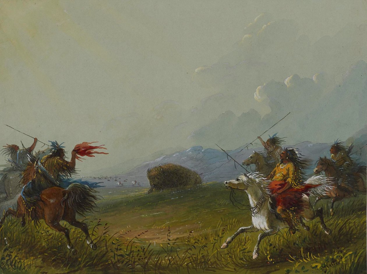 Sarokba szorított bölény alkotó: Alfred Jacob Miller