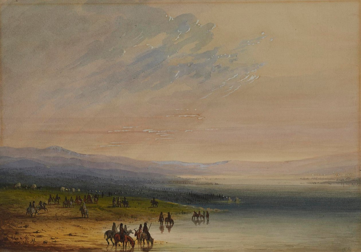Karaván a Platte-folyón alkotó: Alfred Jacob Miller
