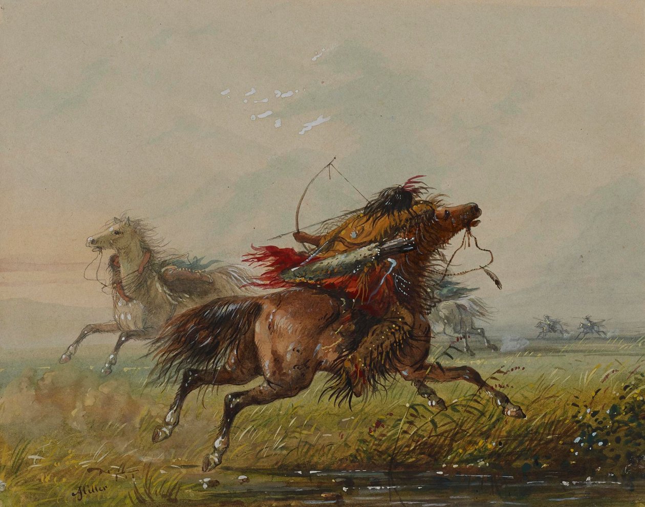 Nyíl elkerülése (Varjú) alkotó: Alfred Jacob Miller