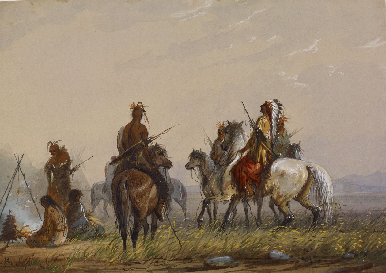 Expedíció vadlovak befogására – Sioux alkotó: Alfred Jacob Miller