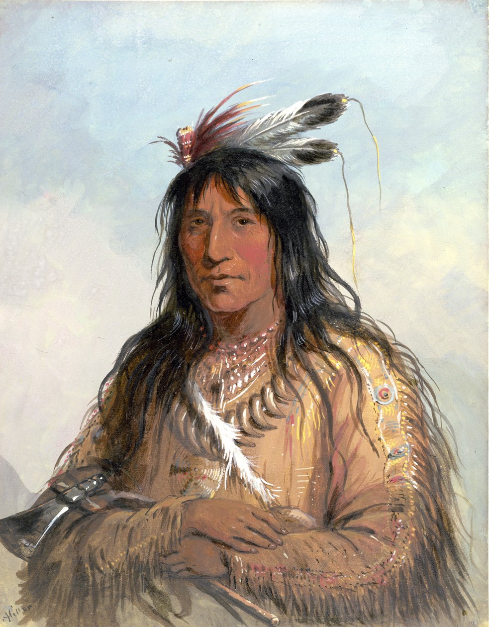 „Matau-Tathonca”, „Bull Bear” fejtanulmánya - egy ogallala alkotó: Alfred Jacob Miller