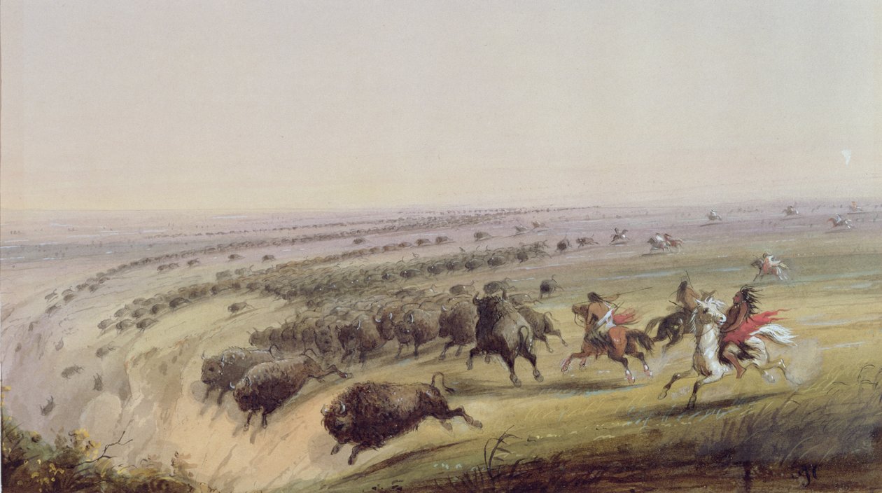 Bivalyvadászat, 1837 alkotó: Alfred Jacob Miller