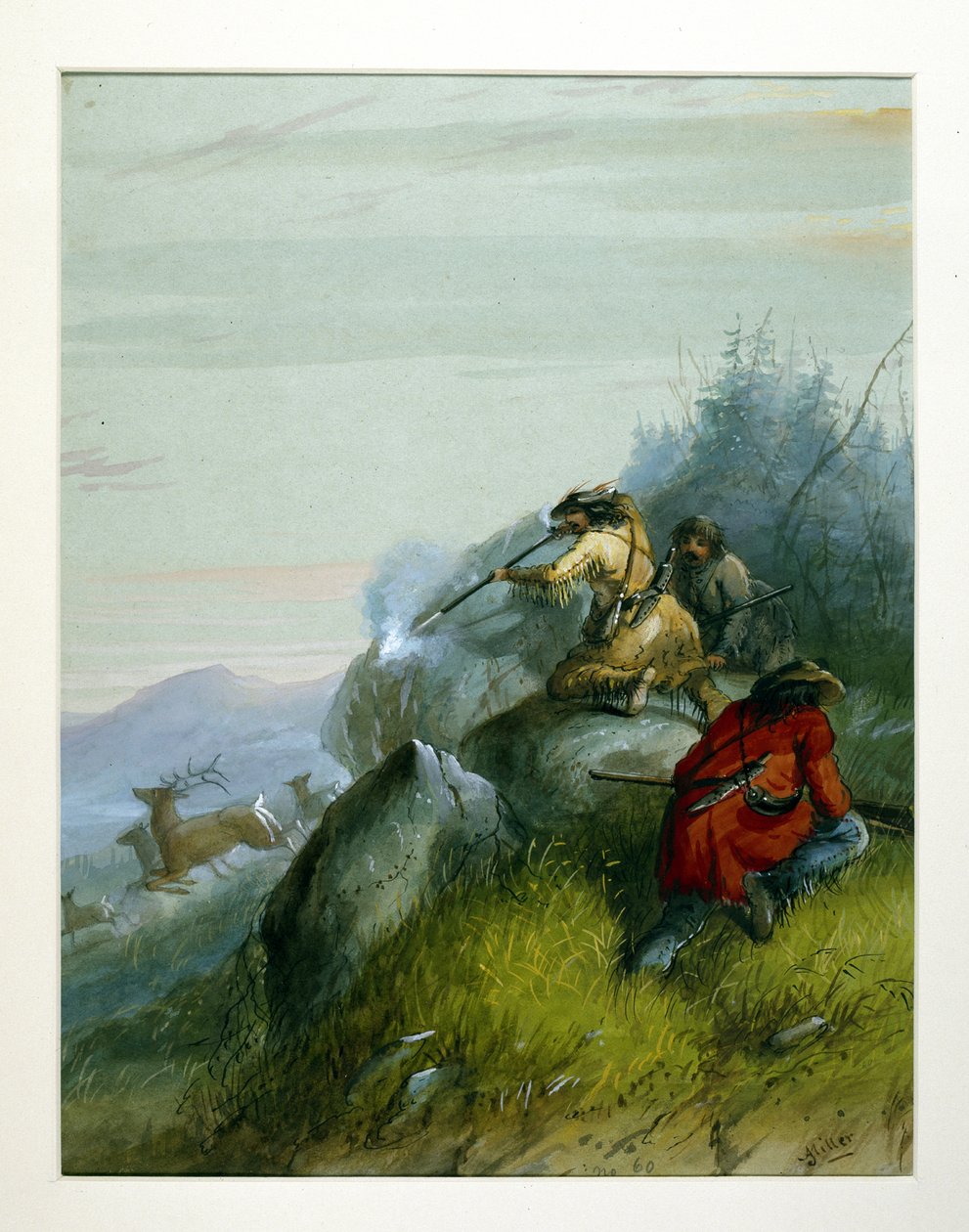 Jávorszarvas-vadászat a Black Hills-ben alkotó: Alfred Jacob Miller
