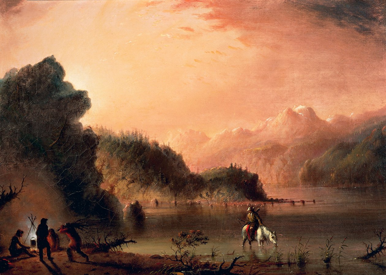 A Sziklás-hegységben, 1838 körül, Alfred Jacob Miller (1810-1874), olaj, vászon, 36,5x50,8 cm alkotó: Alfred Jacob Miller