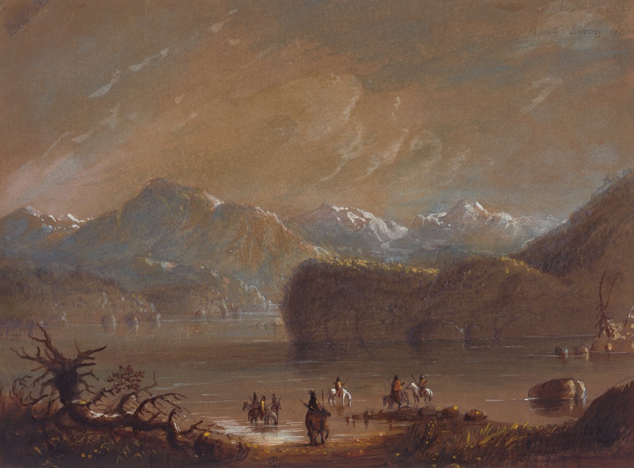 Lake, Wind River Mountains, 1837 körül (akvarell, papír) alkotó: Alfred Jacob Miller