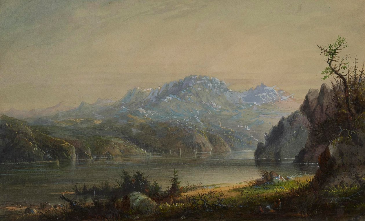 Tó és hegyek alkotó: Alfred Jacob Miller
