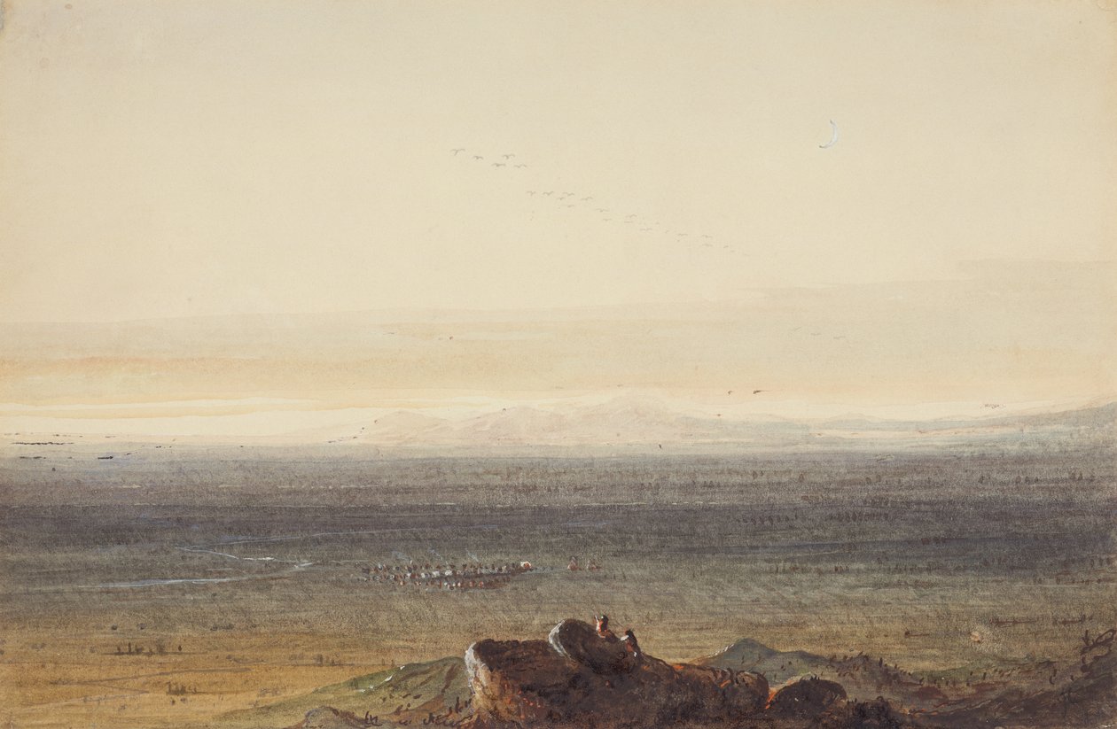 Prairie, 1837 körül (ceruza, akvarell és gouache papíron) alkotó: Alfred Jacob Miller