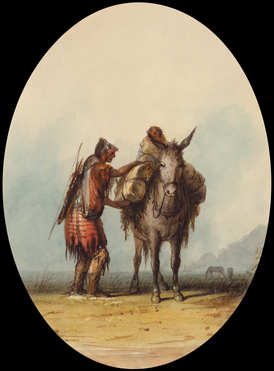 Root Diggers, 1837 körül (akvarell és gouache papíron) alkotó: Alfred Jacob Miller