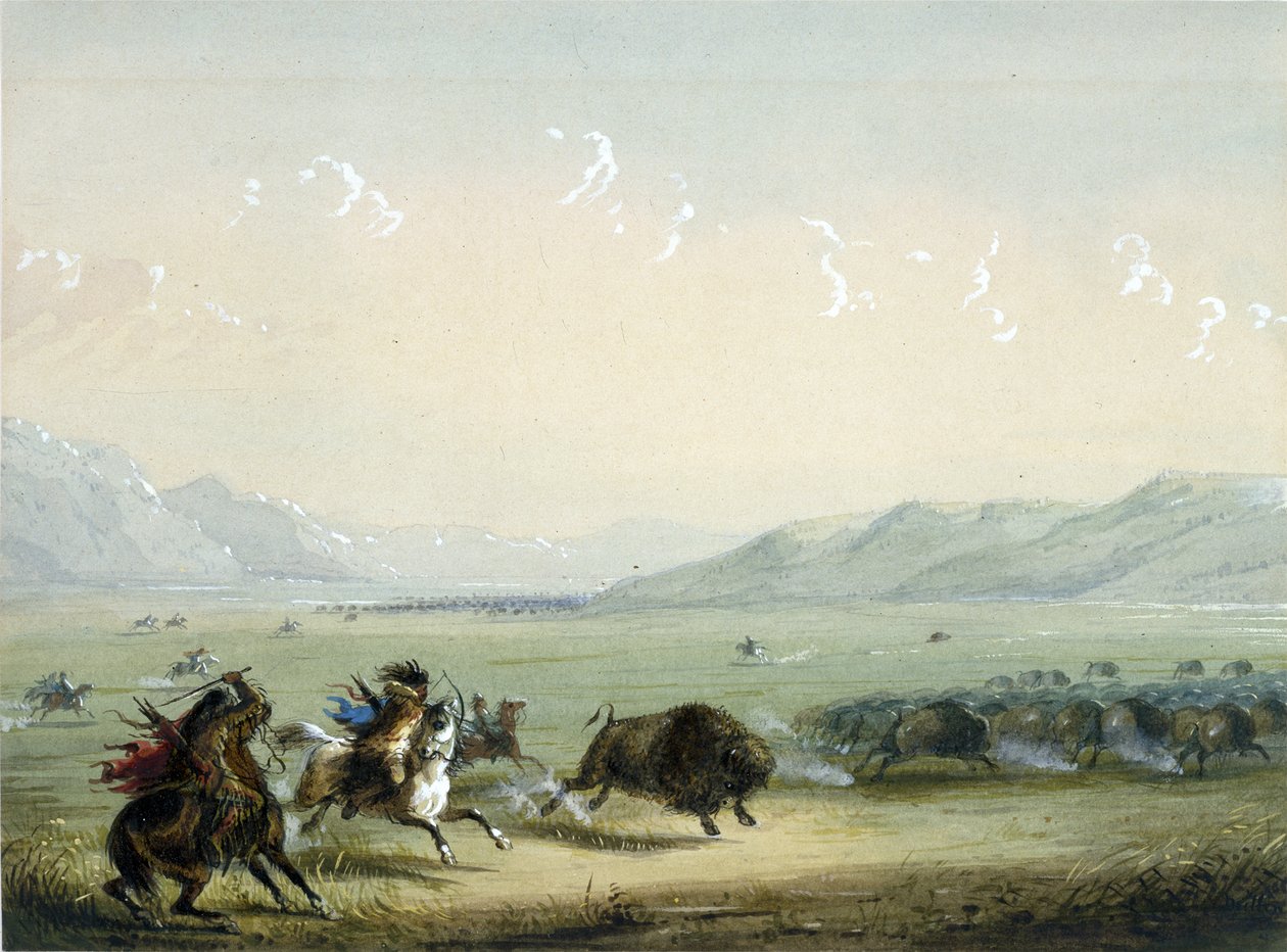 Futó bölény alkotó: Alfred Jacob Miller