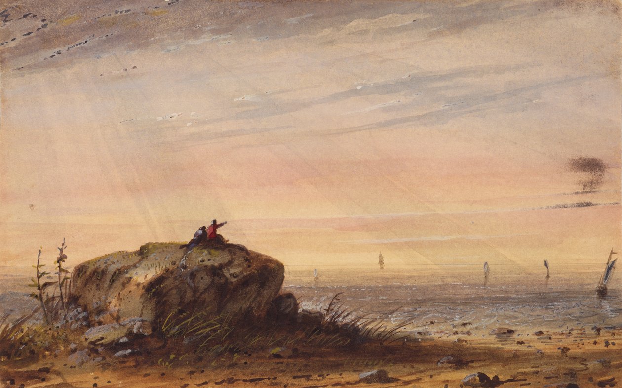 Tengerpart, 1837 körül (akvarell papíron) alkotó: Alfred Jacob Miller