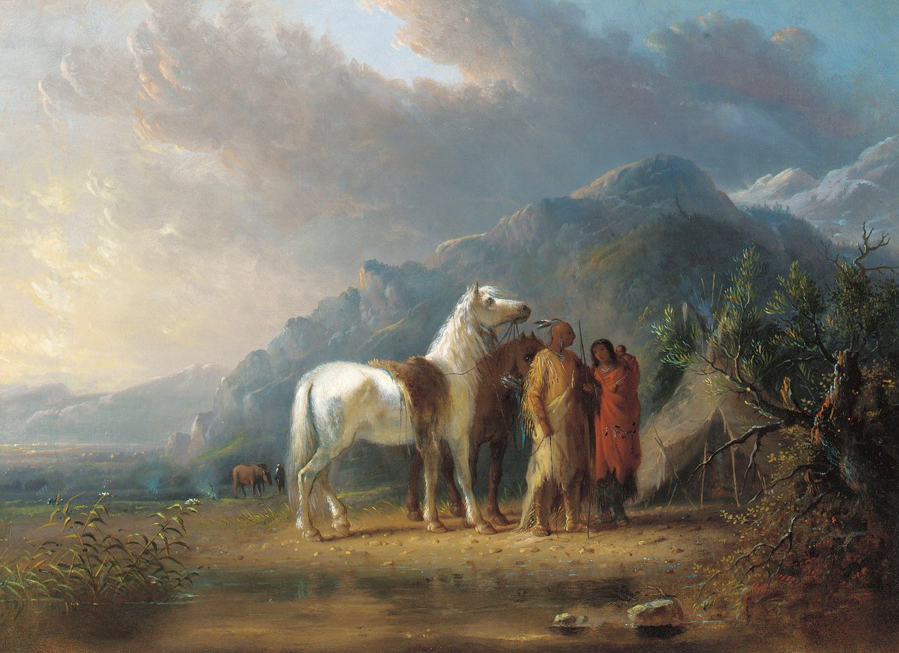 Sioux tábor alkotó: Alfred Jacob Miller