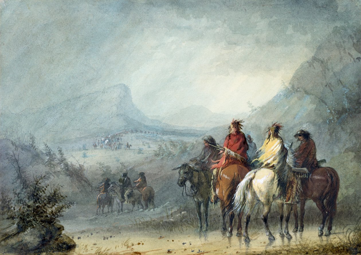 Vihar: Várakozás a karavánra alkotó: Alfred Jacob Miller
