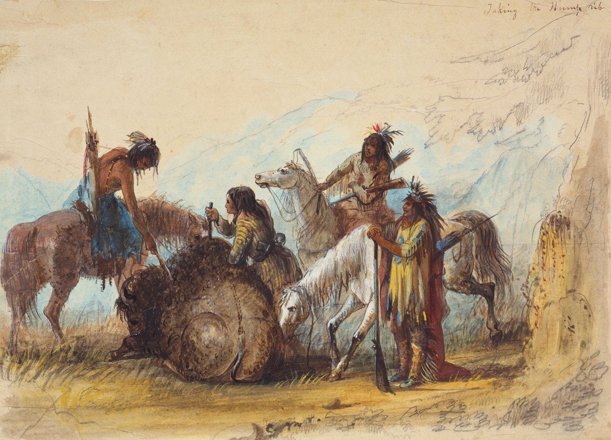 Take the Hump Rib, 1858 körül (ceruza, akvarell és gouache papíron) alkotó: Alfred Jacob Miller