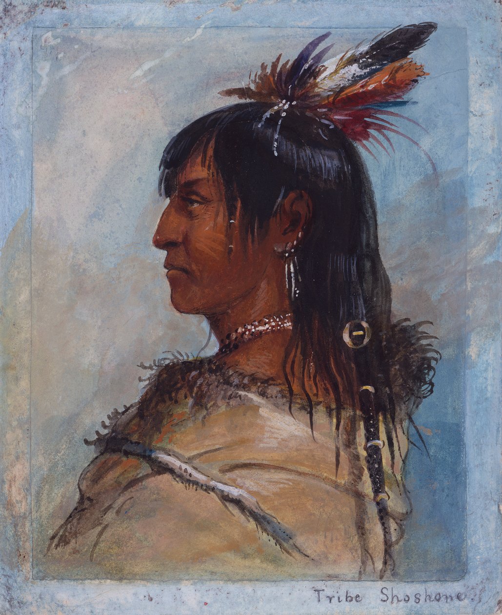 Tribe Shoshone, 1837 körül (toll és tus, akvarell és gouache papíron) alkotó: Alfred Jacob Miller