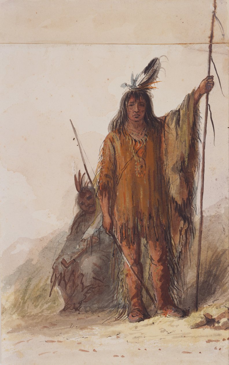 Háborús ruha, 1837 körül (ceruza, toll és tus, akvarell és gouache papíron) alkotó: Alfred Jacob Miller