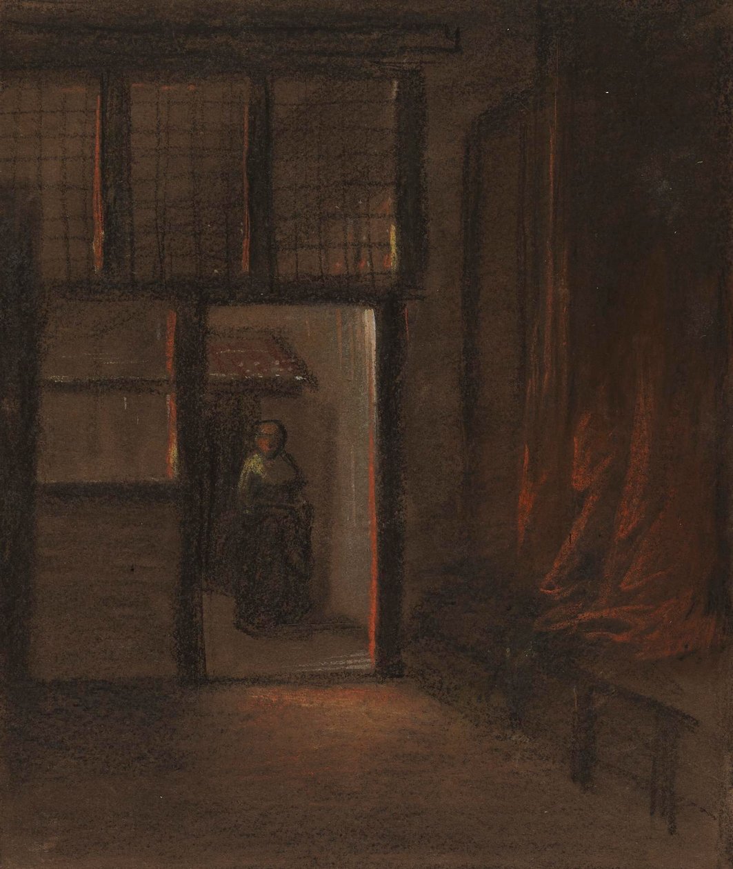 Nő az ajtóban alkotó: Alfred Jacob Miller