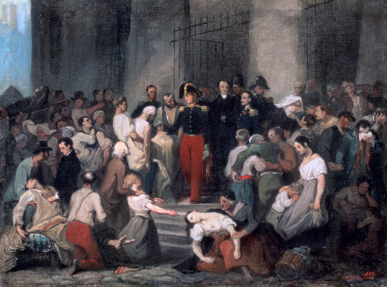 Orléans hercege ..A kolerajárvány idején, 1830 körül alkotó: Alfred Johannot