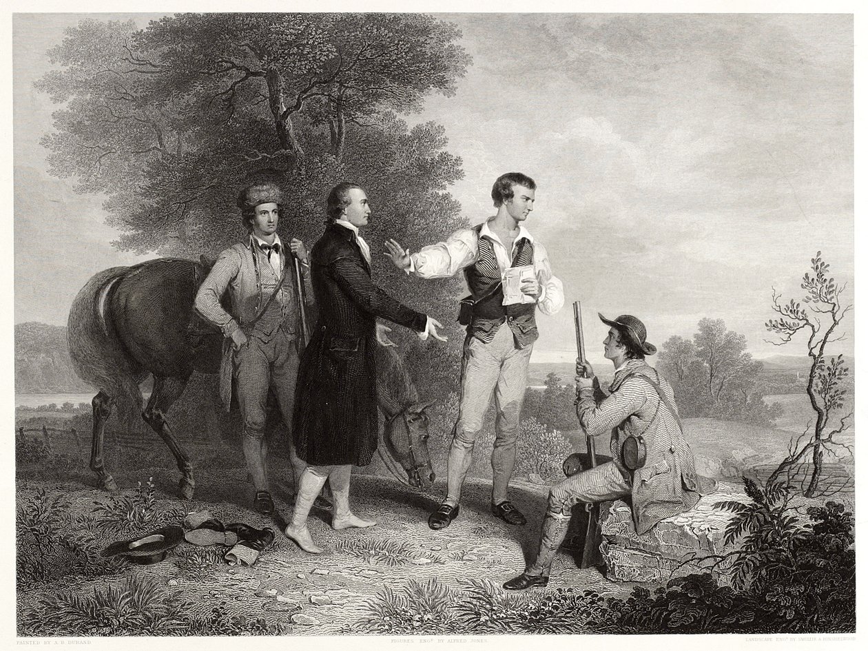 Andre őrnagy elfogása, Asher B. Durand nyomán, 1846 körül (metszet) alkotó: Alfred Jones