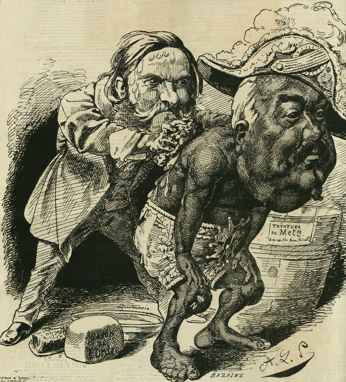 Clement Duvernois (1836-1879), francia politikus megpróbálta megtisztítani Francois Achille Bazaine-t (Francois-Achille) alkotó: Alfred Le Petit