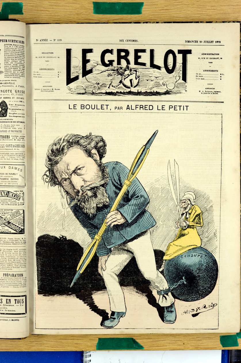A „Le Grelot” borítója, 119. szám, Szatirikus színekben alkotó: Alfred Le Petit