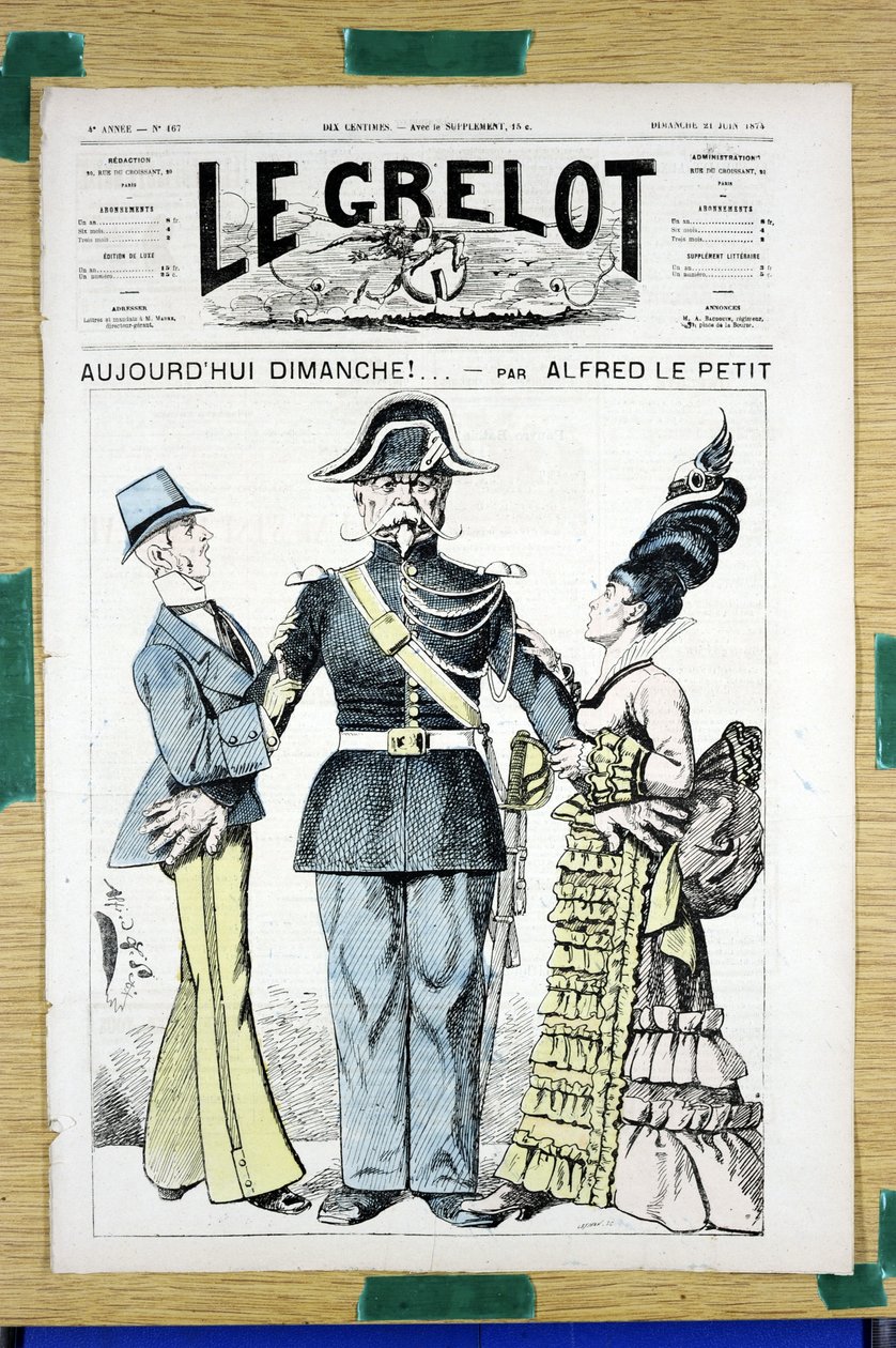 A „Le Grelot” borítója, 167. szám, Színes szatirikus alkotó: Alfred Le Petit