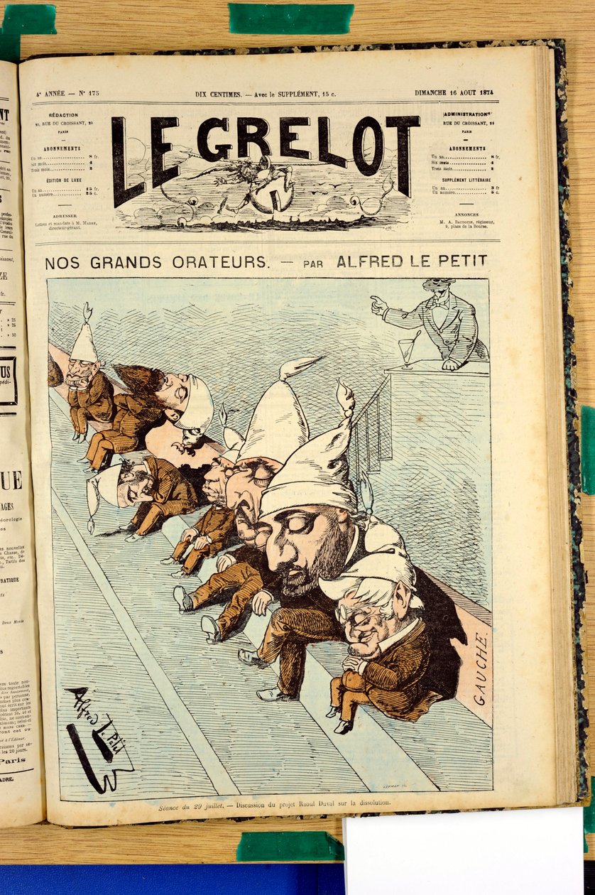 „Le Grelot” borítója, 175. szám, Színes szatirikus alkotó: Alfred Le Petit