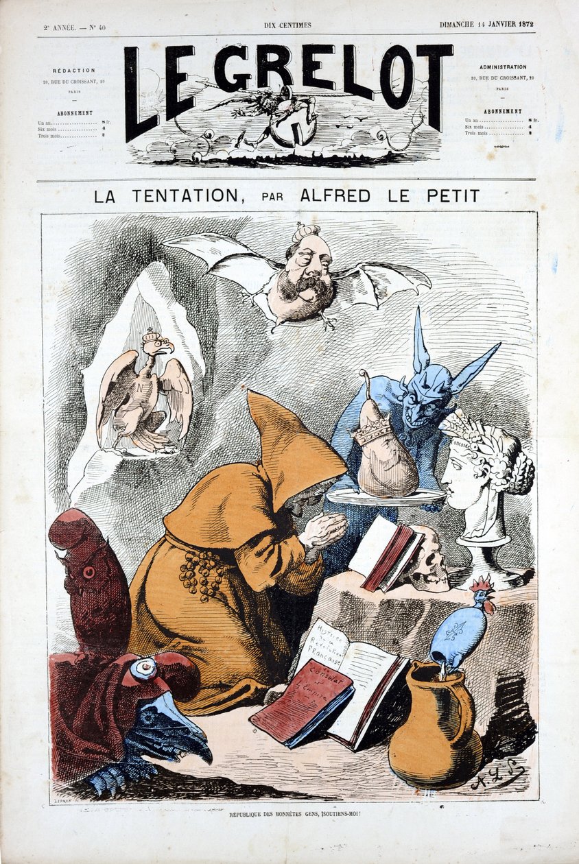 A „Le Grelot” címlapja, 40. szám, Satirique en Couleurs alkotó: Alfred Le Petit