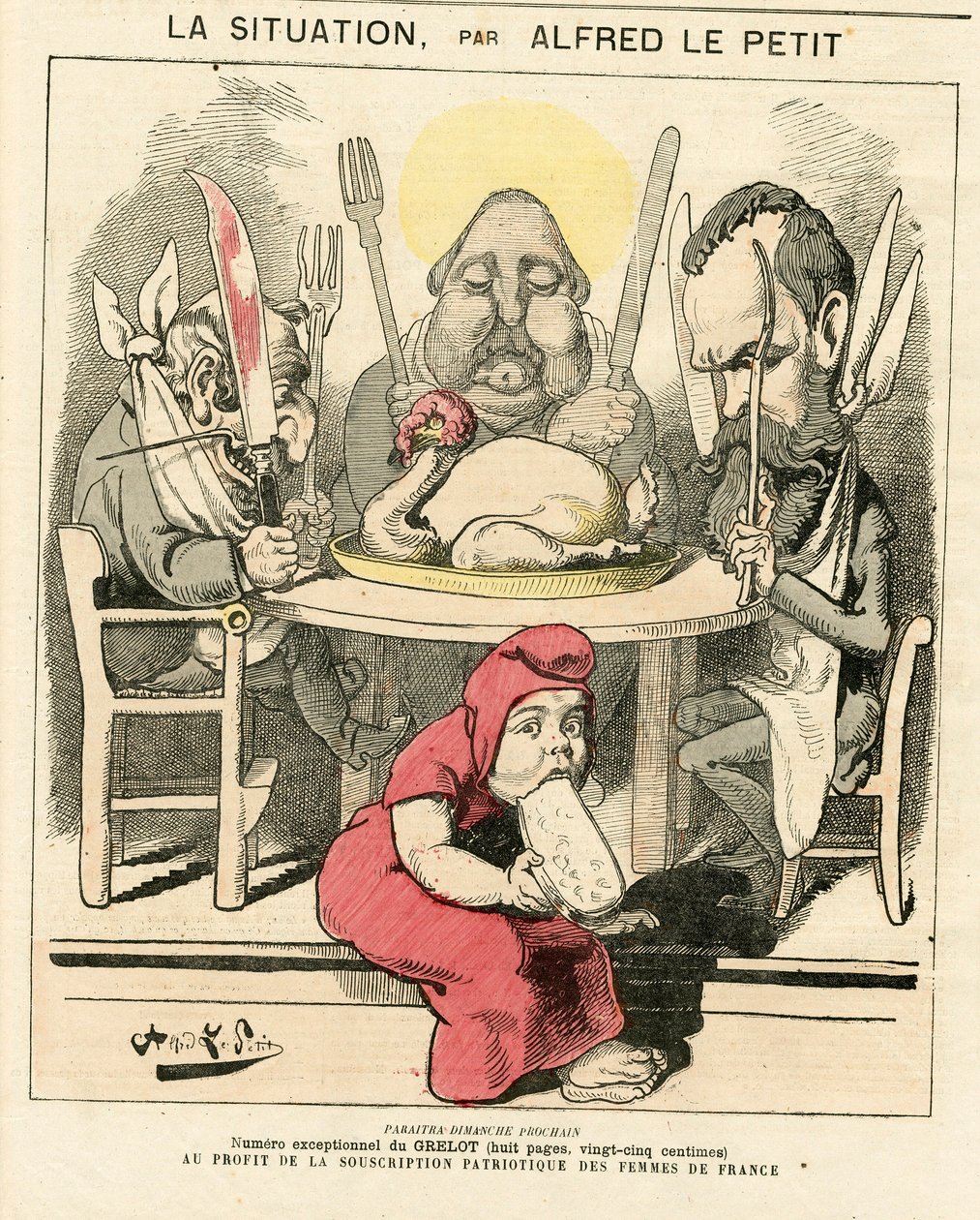 A „Le Grelot” címlapja, 47. szám, Satirique en Couleurs alkotó: Alfred Le Petit