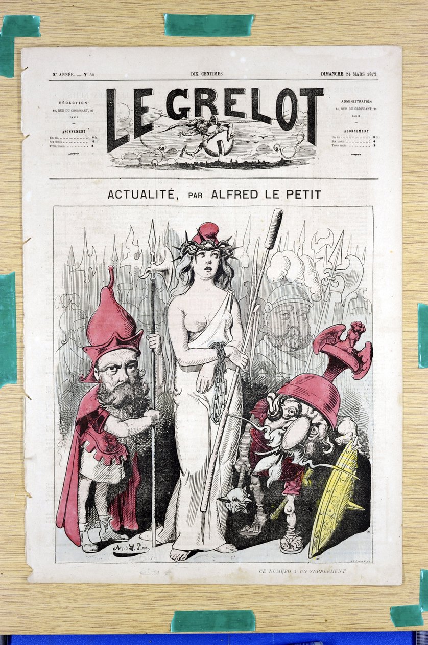 A „Le Grelot” címlapja, 50. szám, Színes szatirikus alkotó: Alfred Le Petit