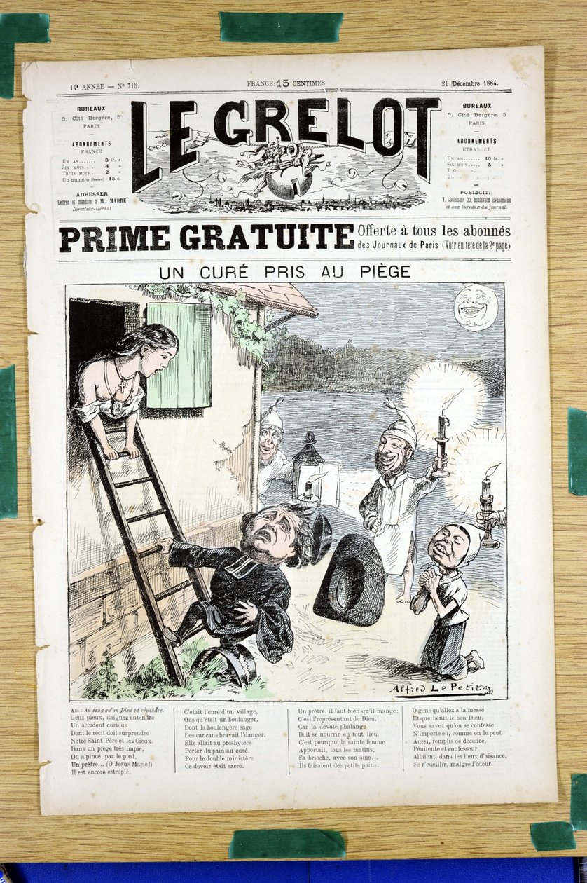 A „Le Grelot” borítója, 718. szám, Szatirikus színekben alkotó: Alfred Le Petit