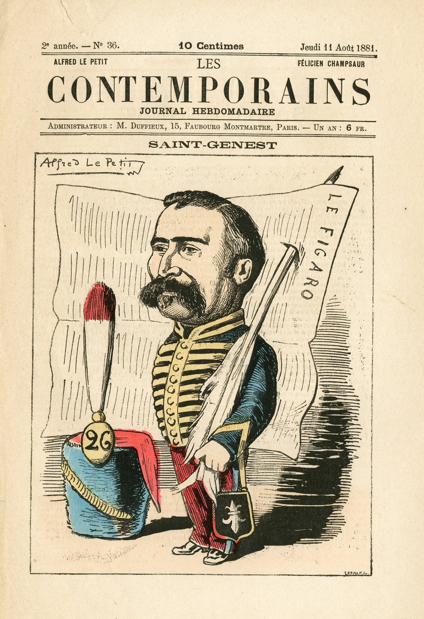 A „Les Contemporains” borítója, 36. szám alkotó: Alfred Le Petit