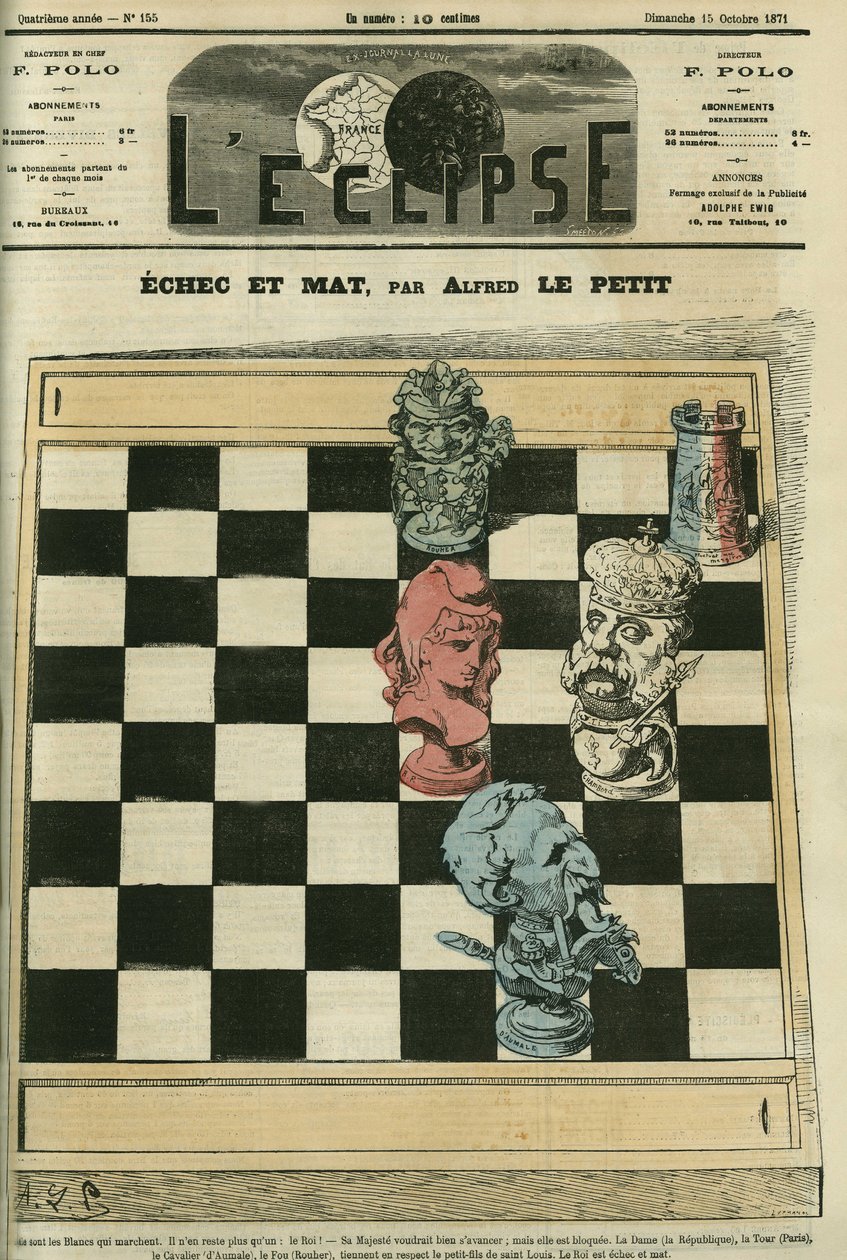 A kudarc és a szőnyeg, a Dame-Republique, a Tour-Paris, a Cavalier-Duc of Aumale (1822-1897), a Fou-Rouher (1814-1884) kudarcot vallott Louis-Philippe d