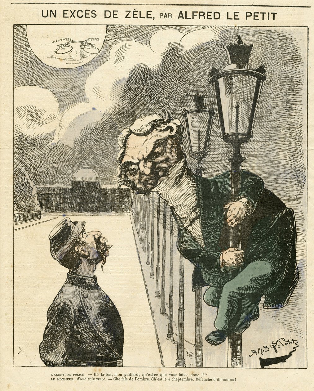 Alfred Le Petity (1841-1909) illusztrációja a Le Grelot borítójára alkotó: Alfred Le Petit