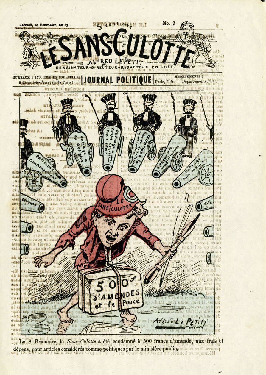 Illusztráció a Le Sans-culotte, 7. szám borítójához alkotó: Alfred Le Petit