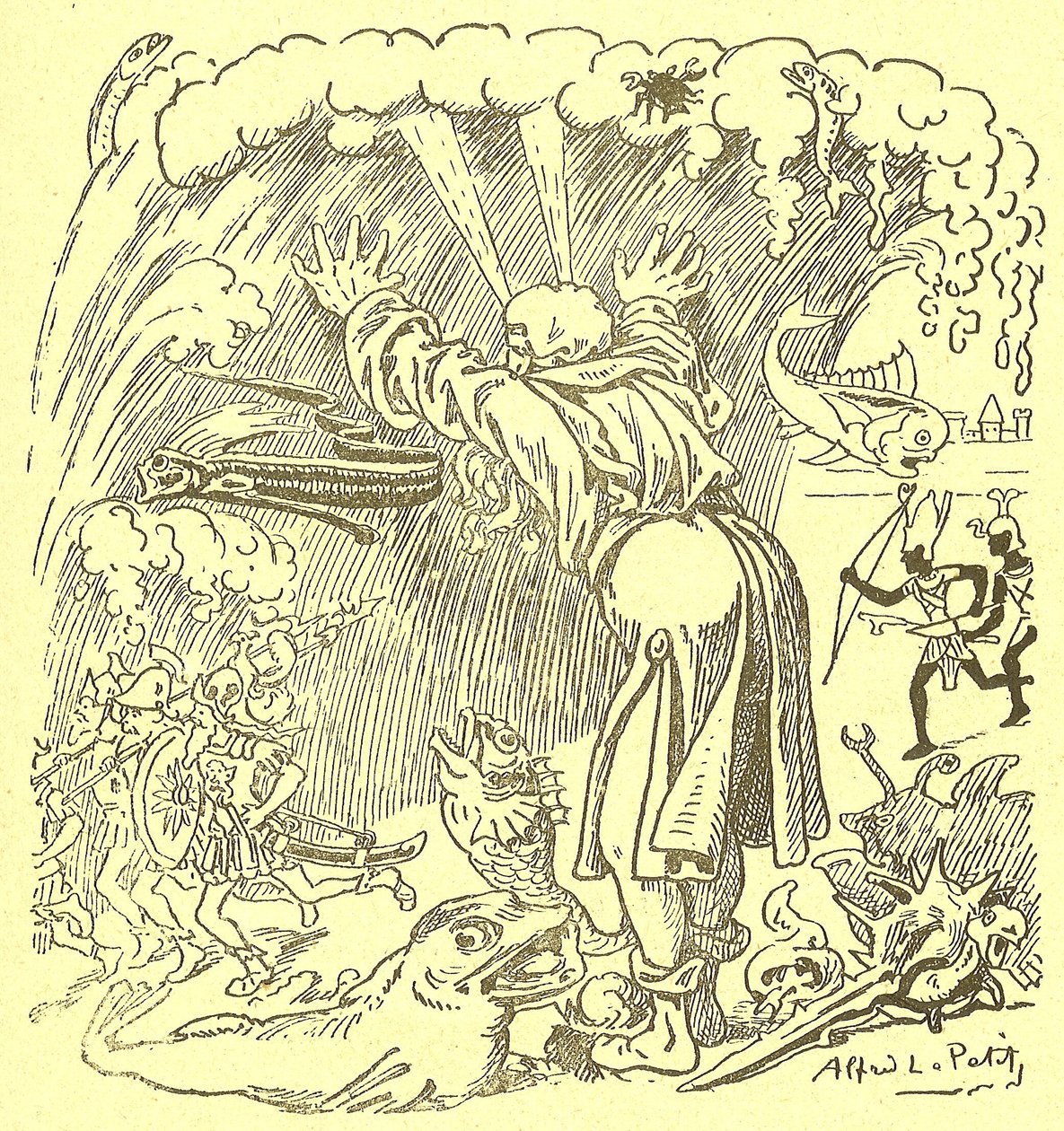 Alfred Le Pete (1841-1909) illusztrációja a Gros-Jean és fia gyógyításában alkotó: Alfred Le Petit